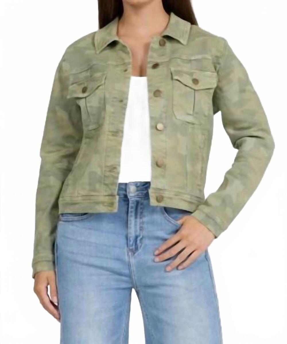 NEW DEAR JOHN DENIM ainsley denim jacket in riviera camo